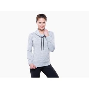 Kuhl Women's Lea Sweatshirt Pullover Cowl Neck Ash‎ Size Small Thumb Holes $99